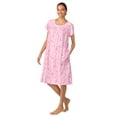 thumbnail image 3 of Aria Women's 100% Cotton Raglan Sleeve Smocked Neck 40" Sleepwear Gown, Sizes XS-5X, 3 of 7