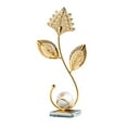 thumbnail image 2 of Iron Leaf Statue Tabletop Ornament , Collectible Artwork Crystal Ball Metal Leaf Style B, 2 of 8