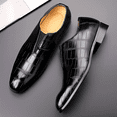 thumbnail image 2 of Men's business casual stone print high-end fashion leather shoes soft breathable all the trend of the British formal dress shoes, 2 of 2