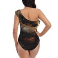 thumbnail image 5 of Honeii Lakeside Flower Field Cat for women's one-piece swimsuit featuring a chic one-shoulder design experience elegance and style in the water-Large, 5 of 6