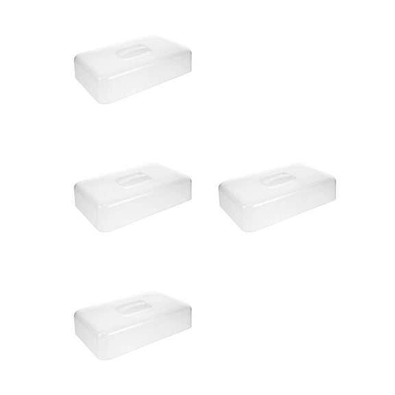 OUNONA HOMEMAXS 4pcs Rectangular Clear Acrylic Cake Stand with Dome Covers for Cookies Desserts and Snacks Ideal for Home Parties