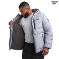 thumbnail image 2 of Chaqueta de invierno para hombre Reebok, forrada en sherpa, tipo puffer, talla grande, gris, 2 of 7