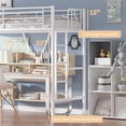 thumbnail image 4 of VECELO - Cama Tipo Loft de tamaño Individual con escaleras, Escalera extraíble y barandilla Alta, Ma, 4 of 7