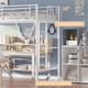 thumbnail image 4 of VECELO - Cama Tipo Loft de tamaño Individual con escaleras, Escalera extraíble y barandilla Alta, Ma, 4 of 7