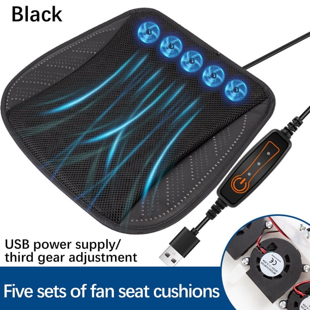 Cojín de asiento de coche con ventilador USB para verano