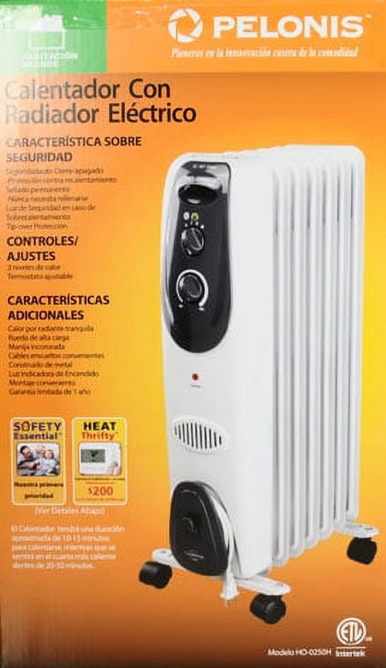 Pelonis 7-Fin Electric Radiator Space Heater, 600/1500W, Indoor, Gray, HO- 0250H - Walmart.com
