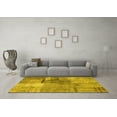 thumbnail image 3 of Ahgly Company Machine Washable Indoor Square Patchwork Yellow Transitional Area Rugs, 4' Square, 3 of 4