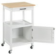 Yaheetech Rolling Kitchen Island Cart with Wood Top and Wheels for