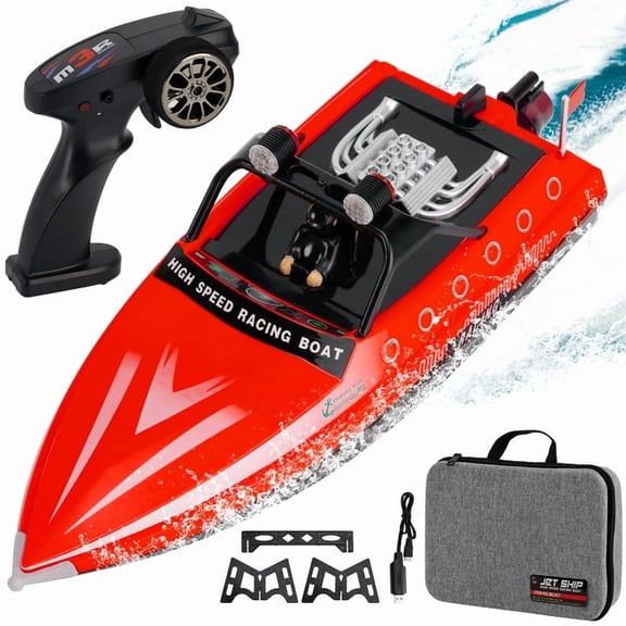 Bruce&Shark RC Boat, WLtoys WL917 Remote Control Boat, 10MPH High Speed RC Racing Boat for Pools or Lakes, 2.4GHz RC Boats for Adults Kids