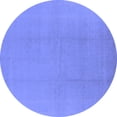 thumbnail image 1 of Ahgly Company Indoor Round Solid Blue Modern Area Rugs, 5' Round, 1 of 4