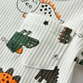 thumbnail image 3 of Toddler Baby Boy Dinosaur Clothes Ribbed T-shirt Shorts Set Summer Outfits White 9-12 Months, 3 of 6