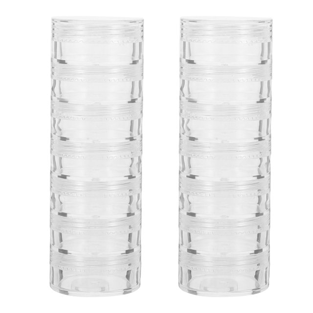 LITINKIMI 2Set Weekly Pill Organizer 7 Day Organizer Large Compartment Daily Pill Case Plastic Transparent