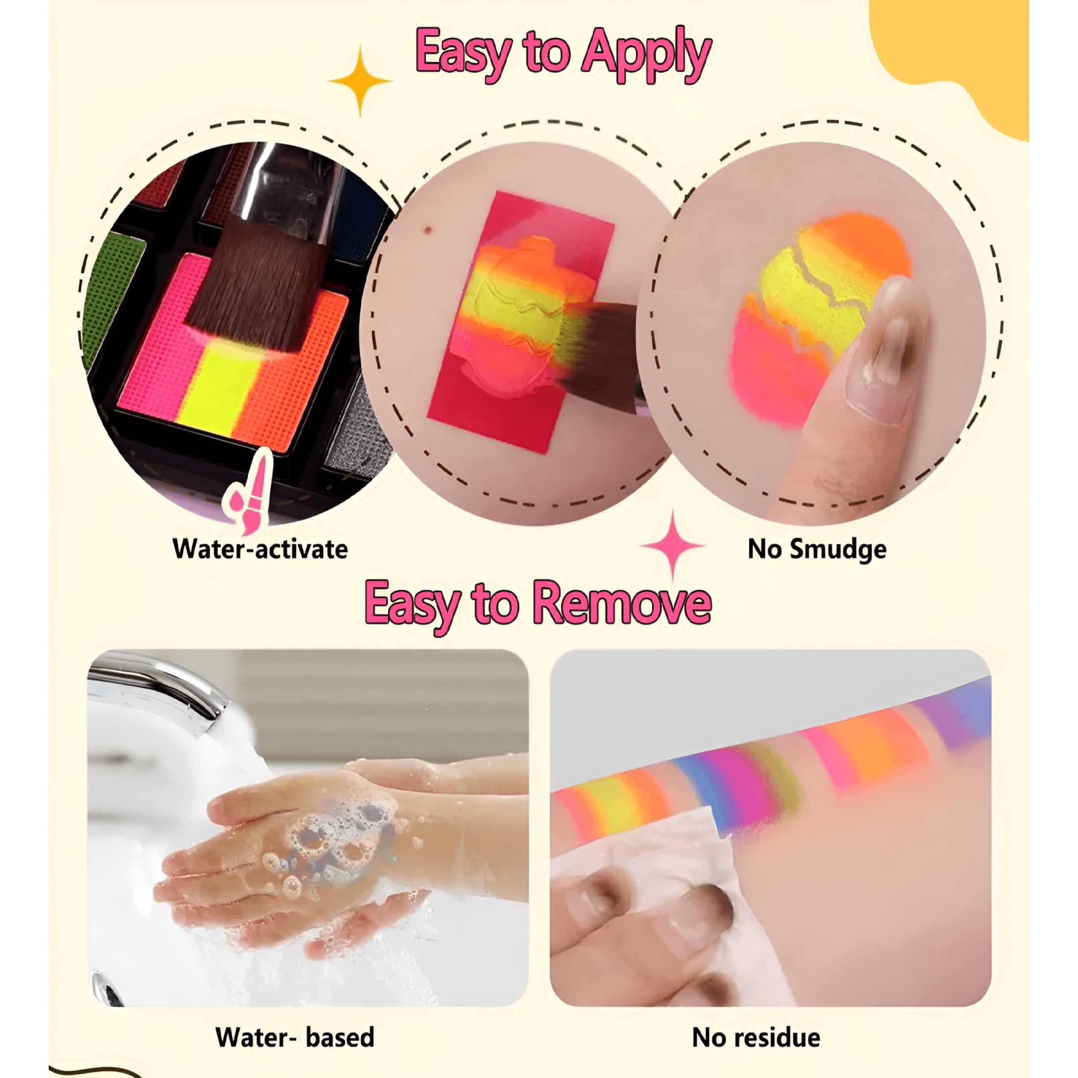 RAGUPEL Face Body Paint Kit – 42 Colors Water-Based And Oil-Based Non-Toxic Makeup Palette with Brushes And Stencils, Safe for Kids And Adults, Halloween, Cosplay, Sfx, Party And Stage Makeup