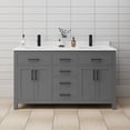 thumbnail image 2 of Wyndham Collection Beckett 60" Wood Double Bathroom Vanity in Dark Gray/Black, 2 of 6