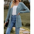 thumbnail image 5 of Cardigans for Women Solid Long Sleeve Ribbed Knit Open Front Button Lightweight Fall Cardigan with Pockets Cogild, 5 of 9