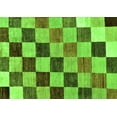 thumbnail image 1 of Ahgly Company Indoor Rectangle Checkered Green Modern Area Rugs, 2' x 5', 1 of 4