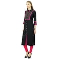 thumbnail image 1 of Phagun Kurta Tunique Droite en Rayonne pour Femmes, Kurti à devant Ouvert, Col Mandarin, Haut Indien, 1 of 1