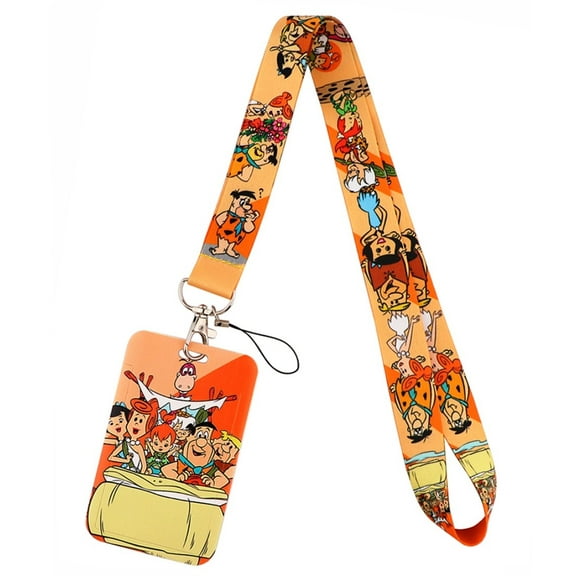 The Flintstones Cartoon Characters Themed Lanyard With ID Holder Keychain