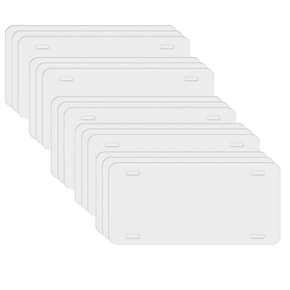 15 Pack Sublimation License Plate Blanks,Metal Aluminum Car Tag White,Thermal Transfer DIY Custom P