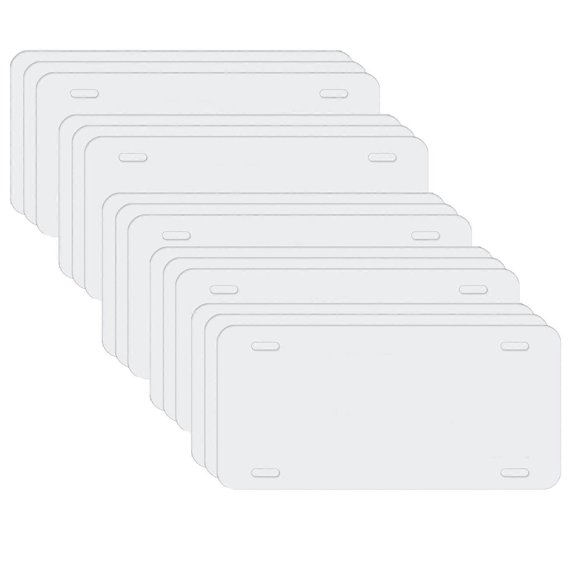 15 Pack Sublimation License Plate Blanks,Metal Aluminum Car Tag White,Thermal Transfer DIY Custom P