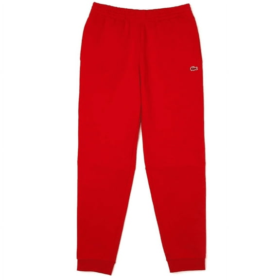 Men's Lacoste Red Tapered Fit Fleece Trackpants - 3/S