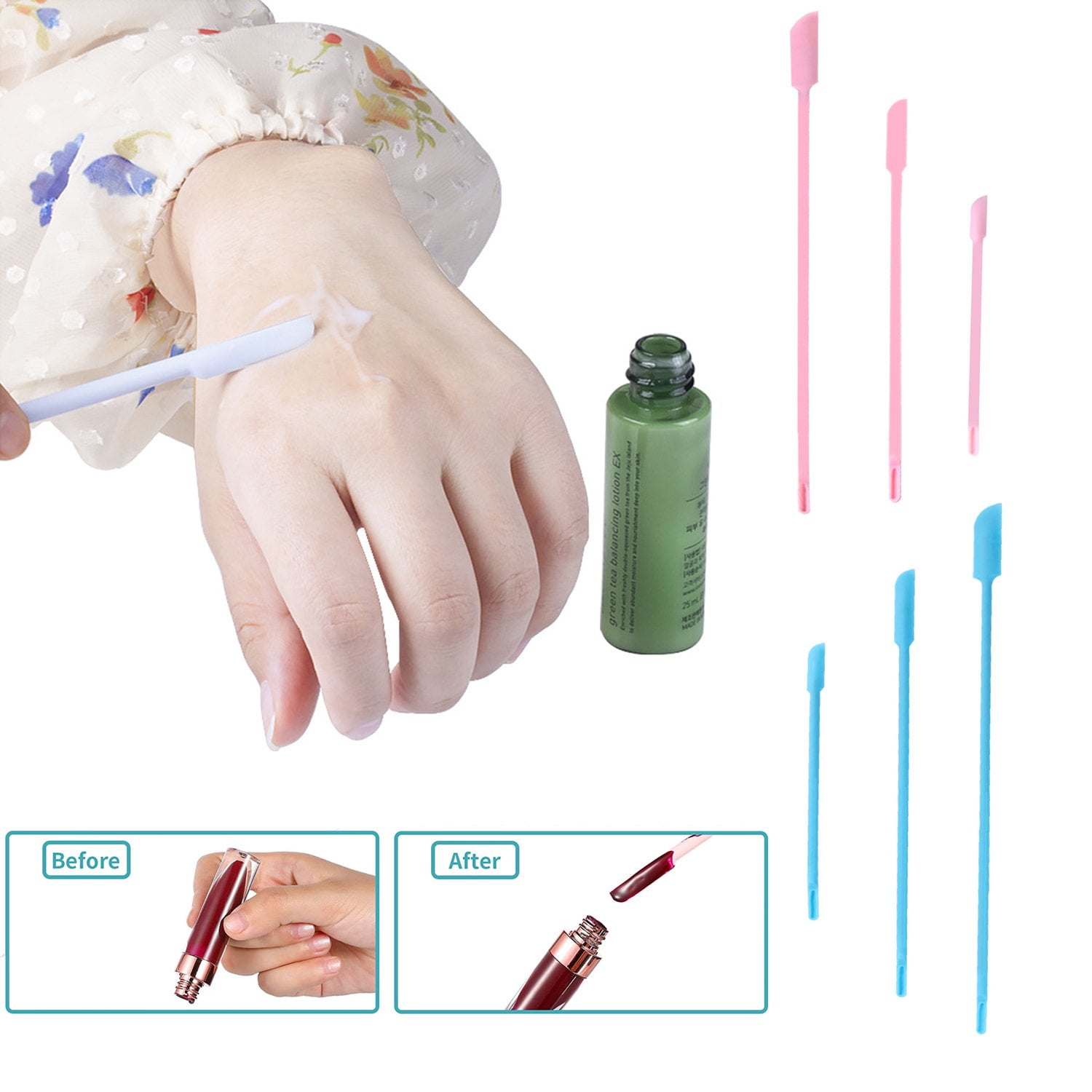 SHELLTON 3Pcs Silicone Makeup Spatula, Last Drop Spatula 3 Sizes