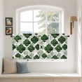 thumbnail image 2 of Dark Green Geometric Moroccan Tier Curtains 36 Inch Length, Abstract Ombre Modern Cafe Short Curtains for Bathroom Over Sink, Small Kitchen Curtain Light Filtering Tiered Drapes 2 Panels 27.5"Wx36"L, 2 of 8
