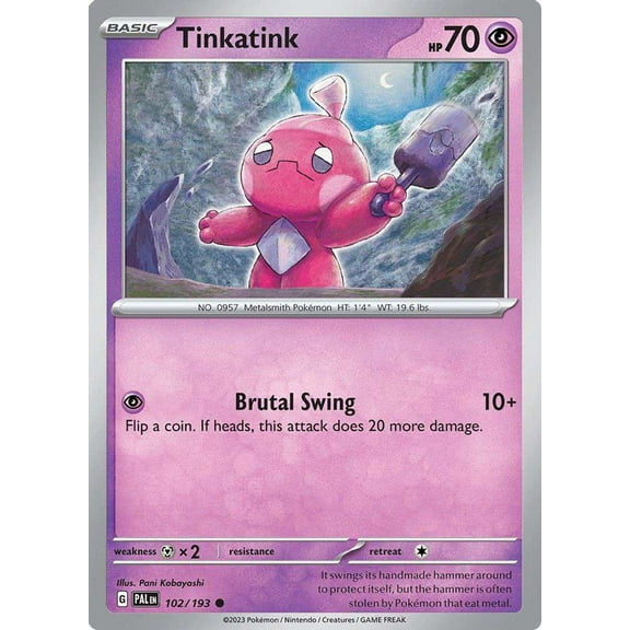 Pokemon Paldea Evolved Common Tinkatink #102