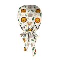 thumbnail image 6 of Voska Women's Ponytail Scrub Hat Animal Print Cotton Adjustable Work Cap Salon Restaurant Nursing Daily Full Coverage Headwrap Yellow one size, 6 of 6