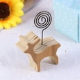 thumbnail image 3 of WHAMVOX 10 Pcs Note Paper Clips Cartoon Deer Shaped Desktop Folder Stand Wood Clip Home Decorations Paper Holder for Message Photo Beige, 3 of 8