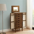 thumbnail image 6 of Linon Livi 7-Drawer Wood Jewelry Armoire with Flip Top in Brown, 6 of 8