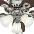 thumbnail image 5 of Hunter 42 inch Indoor Ceiling Fan with LED Lights - Ceiling Fan with Pull Chain, For Bedroom or Living Room, Standard Mount, No Remote, 5 Blades, Includes Bulbs - Builder 52106, Brushed Nickel, 5 of 16