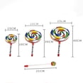 thumbnail image 4 of Lindo tambor en forma de piruleta con mazo de Color arcoíris instrumentos de ritmo musical niños bebés niños jugando juguete para regalo, 4 of 8