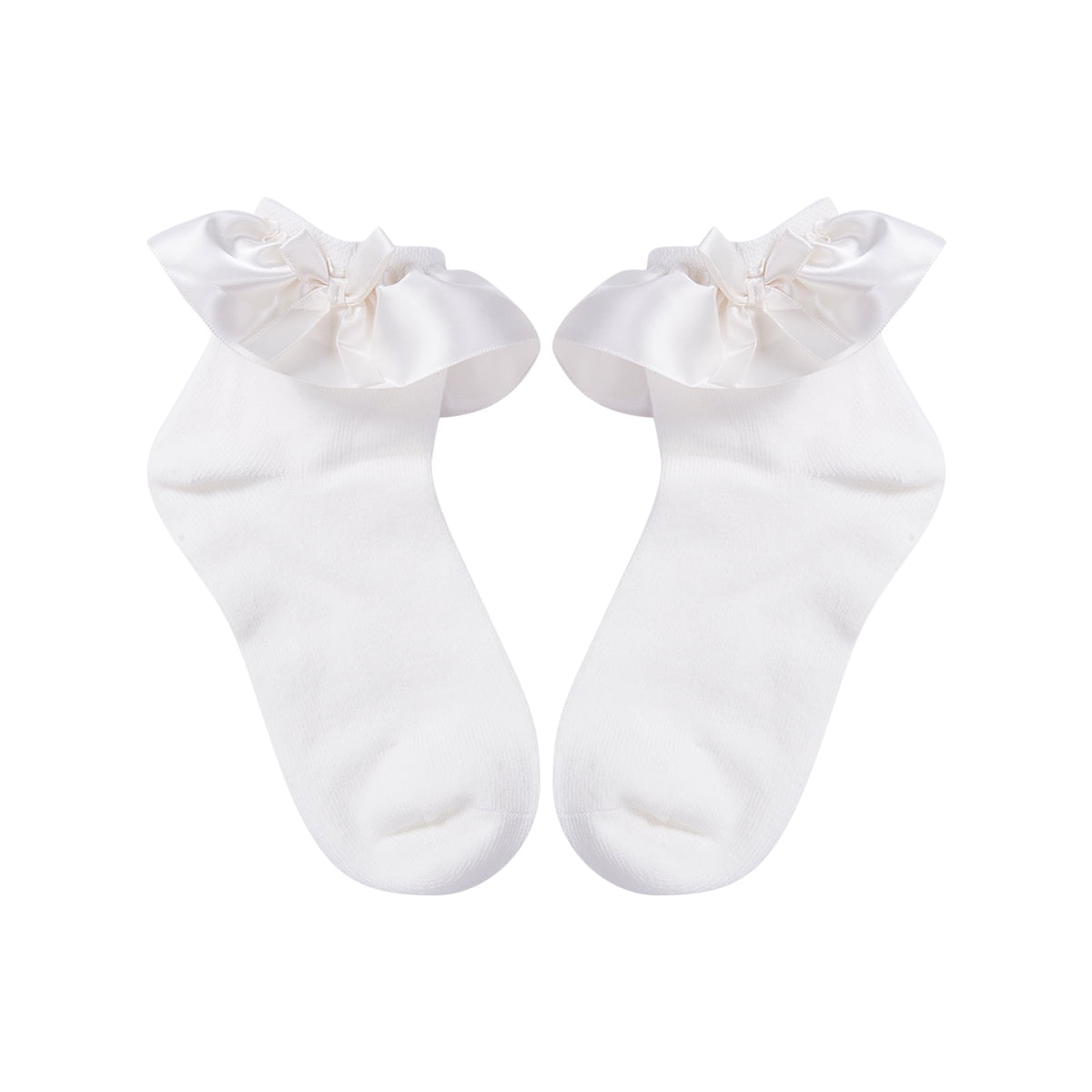 Baby Girl Bowknot Cotton Lace Princess Ruffle Frilly Ankle Socks
