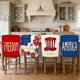 thumbnail image 1 of YiJuHui Independence Day Chair Covers Set of 4, Patriotic Chair Back Covers for Kitchen Dining Room Decor, July 4th Memorial Day Party Decorations, Washable Chair Covers for Home Holiday Celebration, 1 of 6