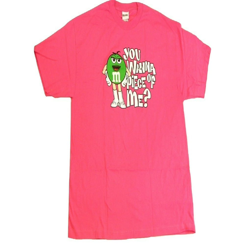 M&M'S M&M M&M's Candy Green Silly Character Face Women's Adult T