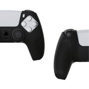 PlayVital Black 3D Studded Edition Anti-Slip Silicone Cover Skin for PS5 Controller, Soft Rubber Case Protector for PS5 Wireless Controller with 6 Black Thumb Grip Caps