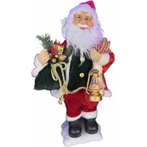 24-Inch Animated Santa Claus with Lighted Candle Musical Christmas Figure