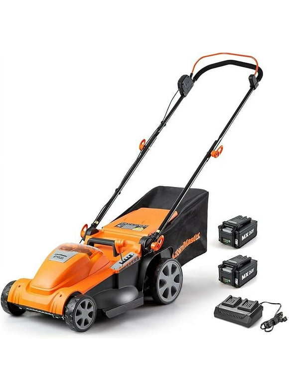 LawnMaster CLMF4817E 48V MAX* Brushless Mower with 2X24V MAX* 4.0Ah Battery and a Dual Charger