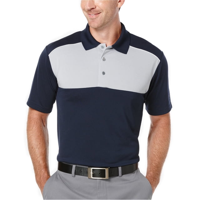 Polo de golf de rugby PGA Tour para hombre, color block, azul, grande PGA Tour polo, rugbi