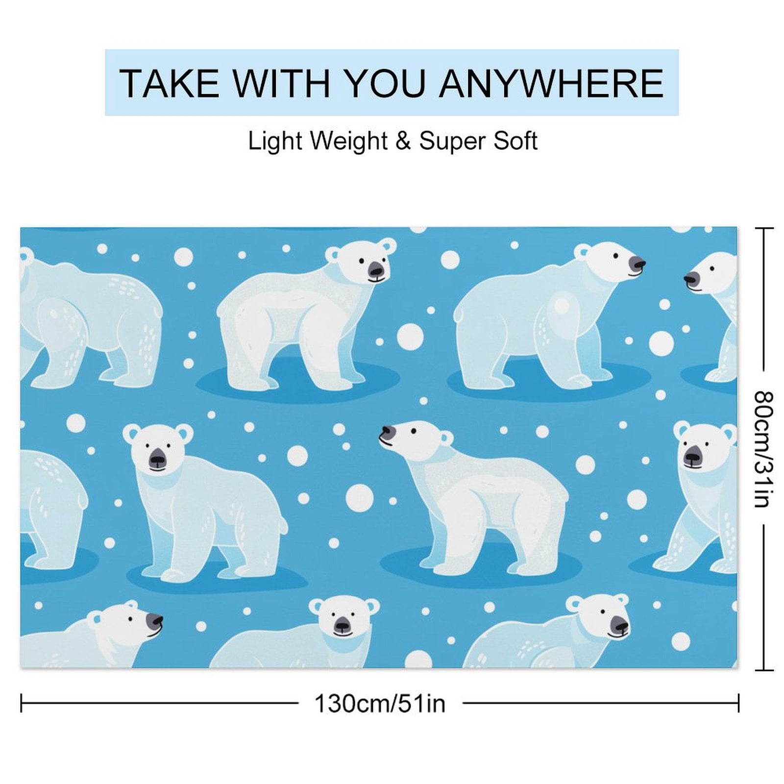 Cute Polar Bear Beach Towel – with A Unique Design, Extra Large,XL (32”x 63”) for Kids & Adults