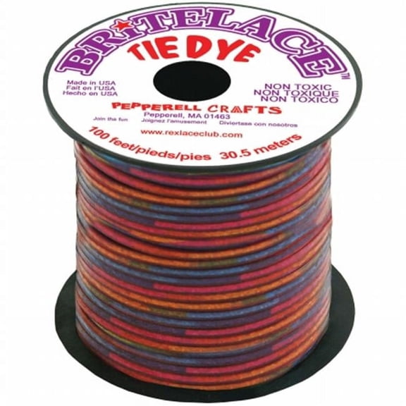 Rexlace Plastic Lacing .0938"X33yd-Red Tie Dye