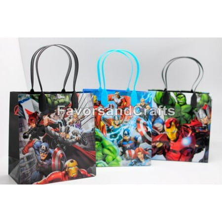 12 Marvel Avengers Party Favor Bags Birthday Candy Treat Favors Gifts Plastic Bolsas De Recuerdo