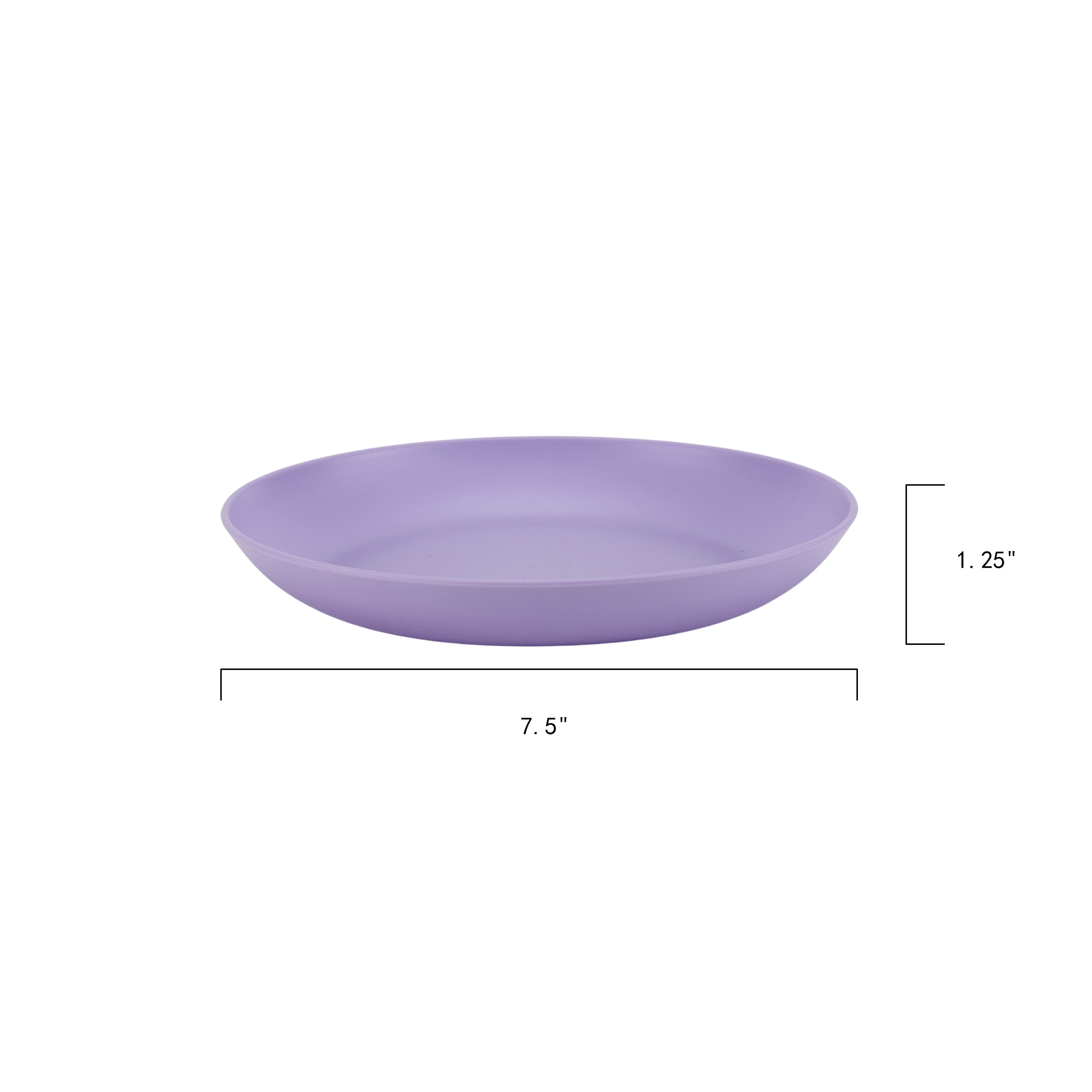 (6 pack) Your Zone Purple Plastic Round Plate