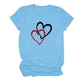 thumbnail image 6 of SOOMLON Valentine's Day Outfits Women Couple Valentines Gift Comfy Short Sleeve Crewneck Tops Funny Love Heart Graphic Tops Fashion Valentines Clothes 2025 Sky Blue 2XL, 6 of 6