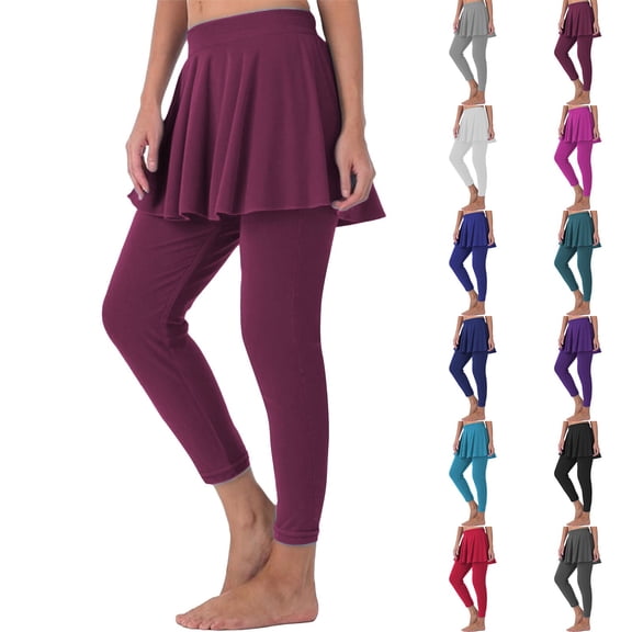 Women's Athletic Skort with Pleated Detail High Waist Summer Sports Skirt Leggings Set