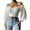 White, variant on Womens Elegant Off The Shoulder Puff Sleeve Blouse Summer Chiffon Slim Fit Party Crop Top