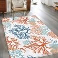 thumbnail image 2 of Summer Ocean Area&nbsp;Rug 2.7x5ft Teal Orange Blue Coral Coastal Nautical Non-Slip&nbsp;Washable Square&nbsp;Rugs Soft Felt Indoor Floor Mat for Bedroom Kitchen Living Room Bathroom, 2 of 9