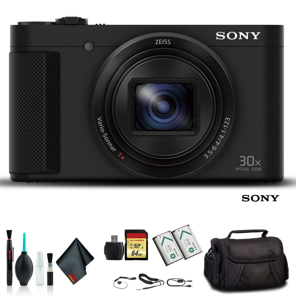 Sony Cybershot DSCHX80 Camera DSCHX80/B With Soft Bag, 64GB Memory Card, Card Reader , Plus