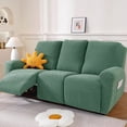 thumbnail image 1 of Xiao Hua Funda elástica universal para sofá reclinable con estampado de rombos, color verde, para sala de estar, 3 plazas, 1 of 5